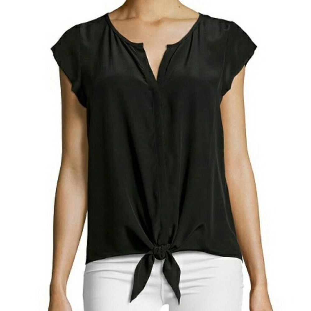 Joie Iva B Cap-Sleeve Tie-Front Blouse - NWT